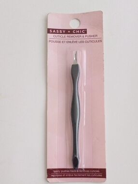 SASSY + CHIC Black Cuticle Remover & Pusher - Ergonomic Manicure Tool